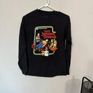 Steven Rhodes Black Long Sleeve Tee Shirt Let's Summon Demons Adult Size Small
